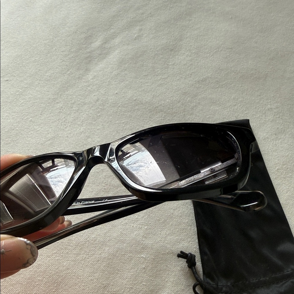 Balmain Black Rectangular Sunglasses With Case An… - image 2